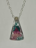 Epoxy resin and natural flower necklace No. 30