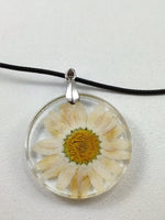 Epoxy resin and natural flower necklace No.180