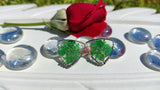 Earrings made of epoxy resin and natural flowers No. O/14