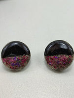 Earrings made of epoxy resin and natural flowers No. O/67