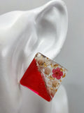 Earrings made of epoxy resin and natural flowers No. O/69
