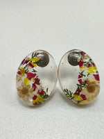 Earrings made of epoxy resin and natural flowers No. O/72