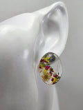 Earrings made of epoxy resin and natural flowers No. O/72